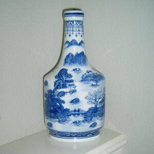 Formalities by Baum Bros. Vintage Porcelain Blue & White 12" Vase, VGUC